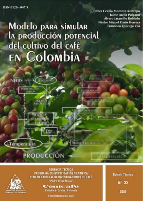 <p>(bot033)Modelo para simular la producción potencial del cultivo del café en Colombia.</p> <p>(bot033)Modelo para simular la producción potencial del cultivo del café en Colombia.</p>