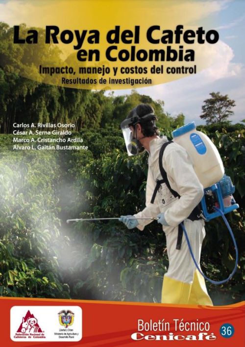 <p>(bot036)La Roya del Cafeto en Colombia. Impacto, manejo y costos de control.</p>