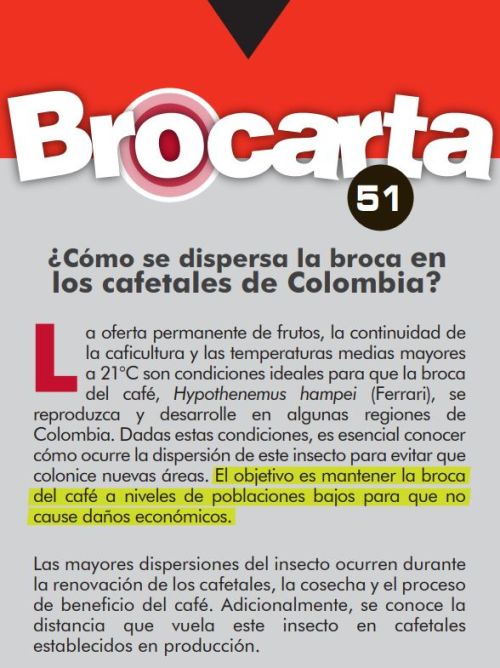 <p>Brocarta 051: ¿Cómo se dispersa la broca en los cafetales de Colombia?</p>