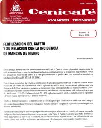 <p>(avt0013)Fertilización del cafeto y su relación con la incidencia de mancha de hierro. (avt0013)</p>