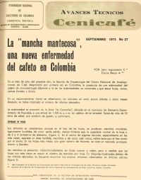 <p>(avt0027)La ‘mancha mantecosa’ una nueva enfermedad del cafeto en Colombia. (avt0027)</p>