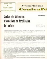 <p>(avt0079)Costos de diferentes alternativas de fertilización del cafeto. (avt0079)</p>