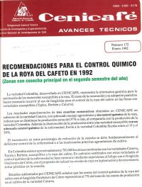 <p>(avt0172)Recomendaciones para el control químico de la roya del cafeto en 1992. (Zonas con cosecha principal en el segundo semestre del año). (avt0172)</p> <p>(avt0172)Recomendaciones para el control químico de la roya del cafeto en 1992. (Zonas con cosecha principal en el segundo semestre del año). (avt0172)</p>