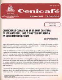 <p>(avt0203)Condiciones climáticas en la zona cafetera en los años 1991, 1992 y 1993 y su influencia en las cosechas de café. (avt0203)</p> <p>(avt0203)Condiciones climáticas en la zona cafetera en los años 1991, 1992 y 1993 y su influencia en las cosechas de café. (avt0203)</p>