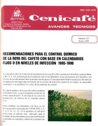 <p>(avt0211)Recomendaciones para el control químico de la Roya del Cafeto con base en calendarios fijos o en niveles de infección 1995-1996. (avt0211)</p> <p>(avt0211)Recomendaciones para el control químico de la Roya del Cafeto con base en calendarios fijos o en niveles de infección 1995-1996. (avt0211)</p>