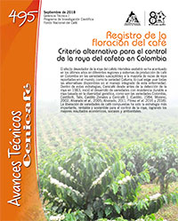 <p>(avt0495)Registro de la floración del café Criterio alternativo para el control de la roya del cafeto en Colombia (avt0495)</p> <p>(avt0495)Registro de la floración del café Criterio alternativo para el control de la roya del cafeto en Colombia (avt0495)</p>